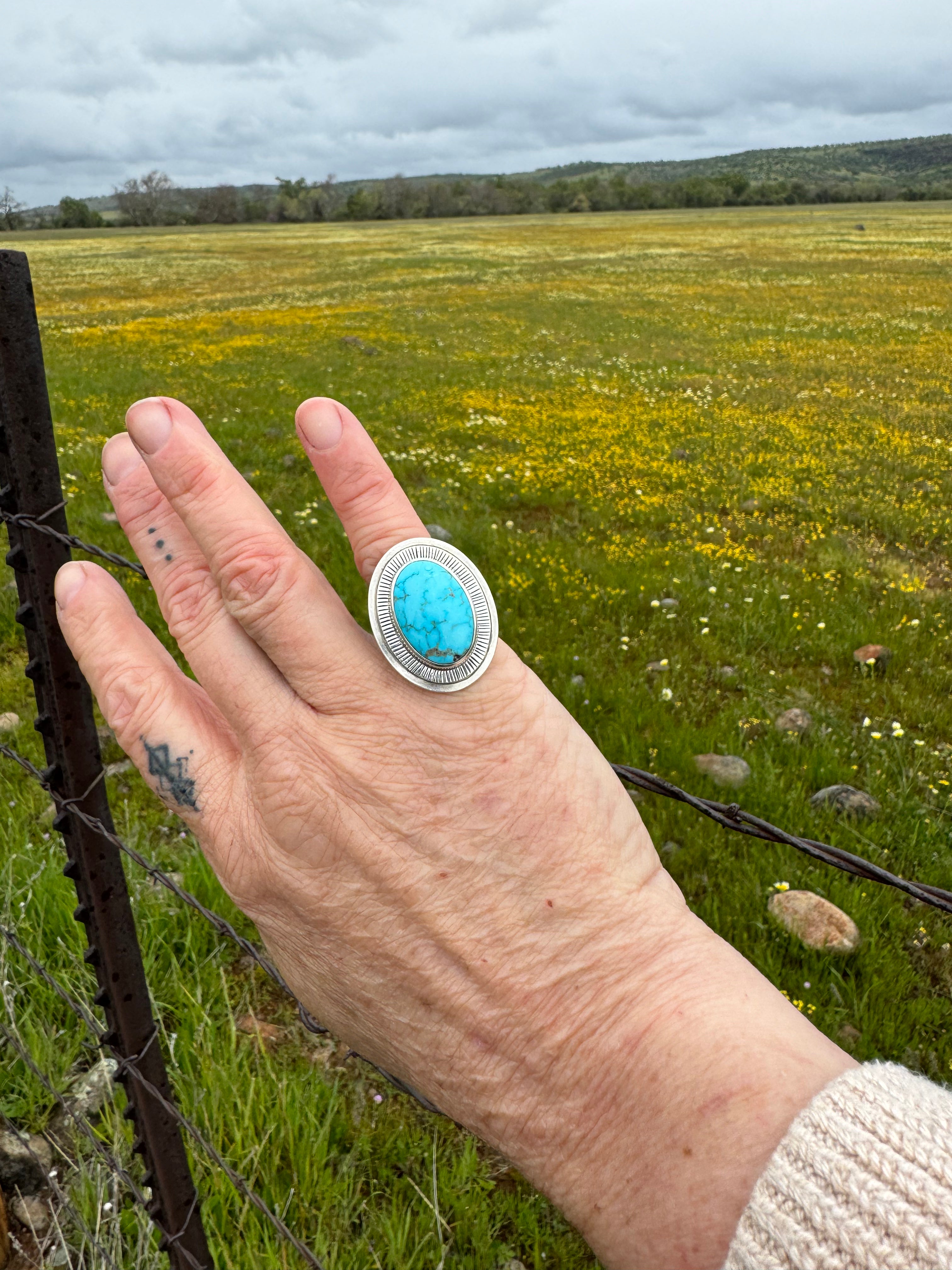 Sonoran Turquoise Satellite statement ring size US 6 1/2 (fits like 6 1/4)