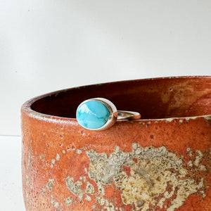 Simple Sterling and Sonoran Turquoise stack ring size US 8