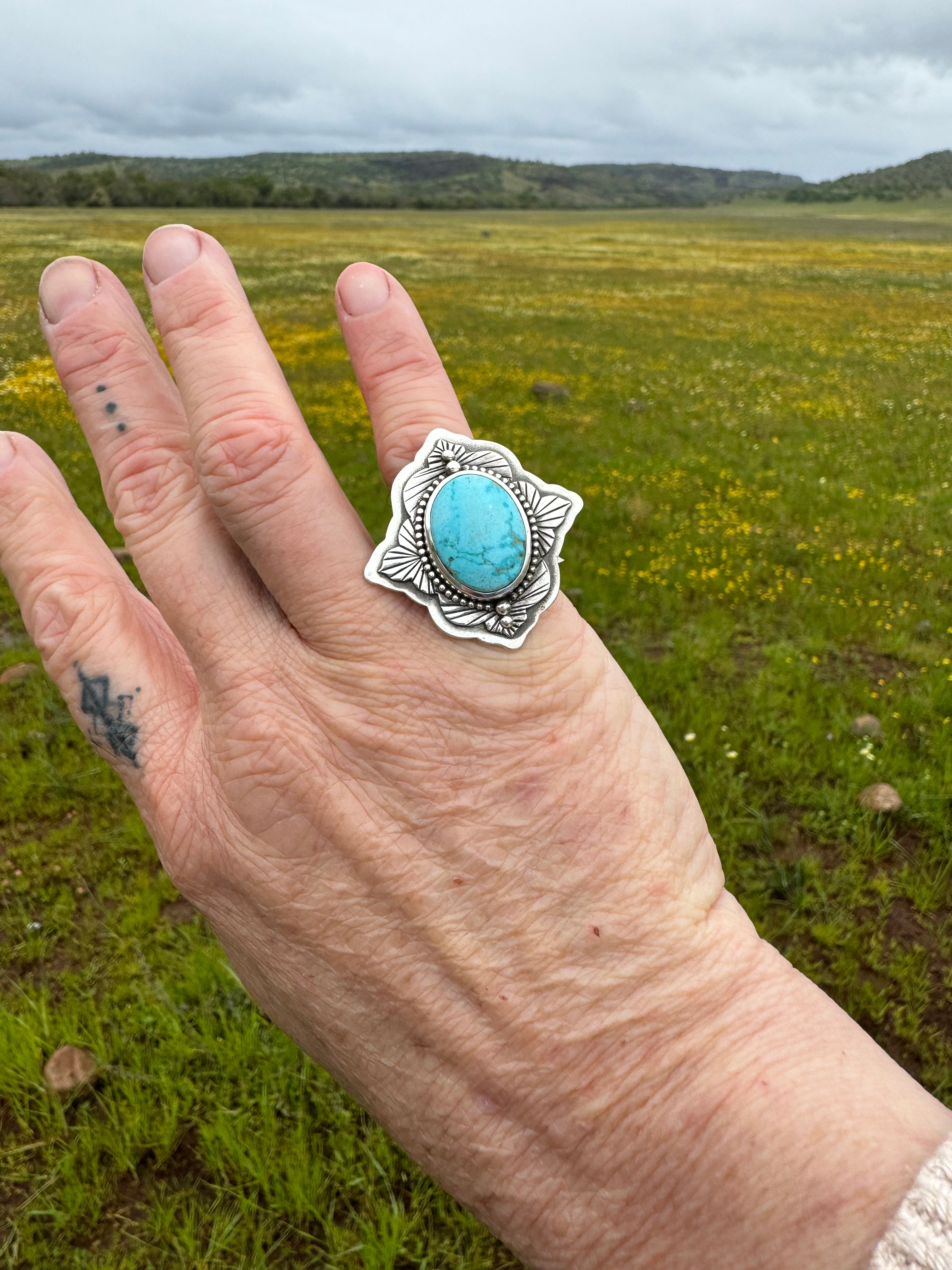 Sonoran Turquoise High Society statement ring size US 6 1/2 (fits like 6 1/4 )