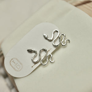 Serpent Stud Earrings in Sterling silver with sterling posts and backs