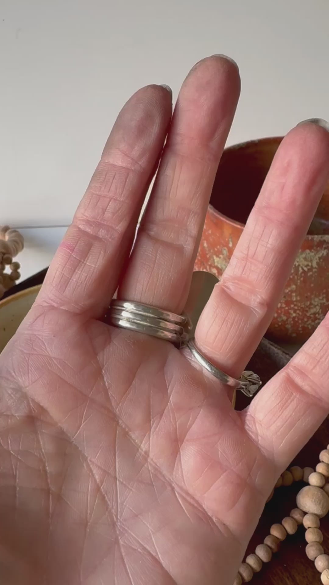 Double Time, Split-Shank Ring with Sonoran Turquoise stones and Scolecite