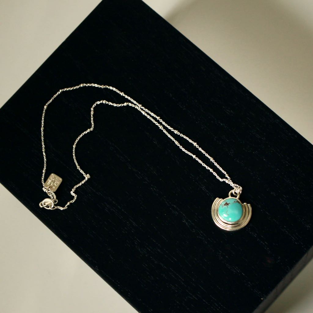 Neo Deco Layering necklace with Golden Hills turquoise stone