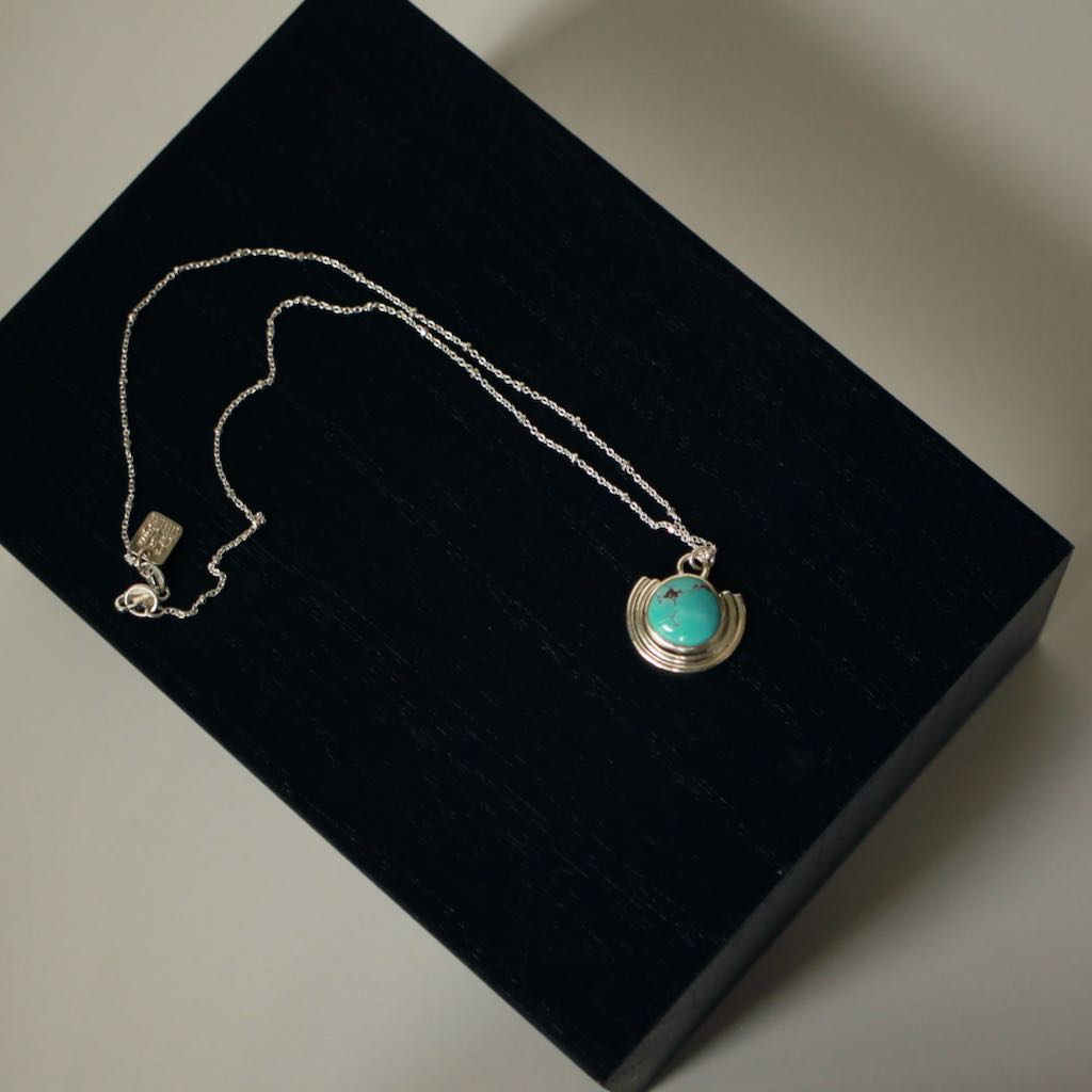 Neo Deco Layering necklace with Golden Hills turquoise stone