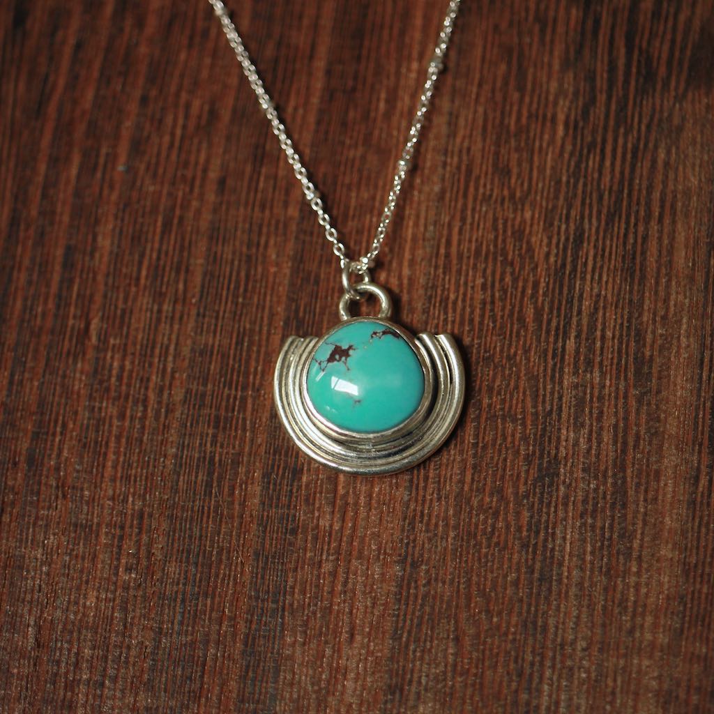 Neo Deco Layering necklace with Golden Hills turquoise stone