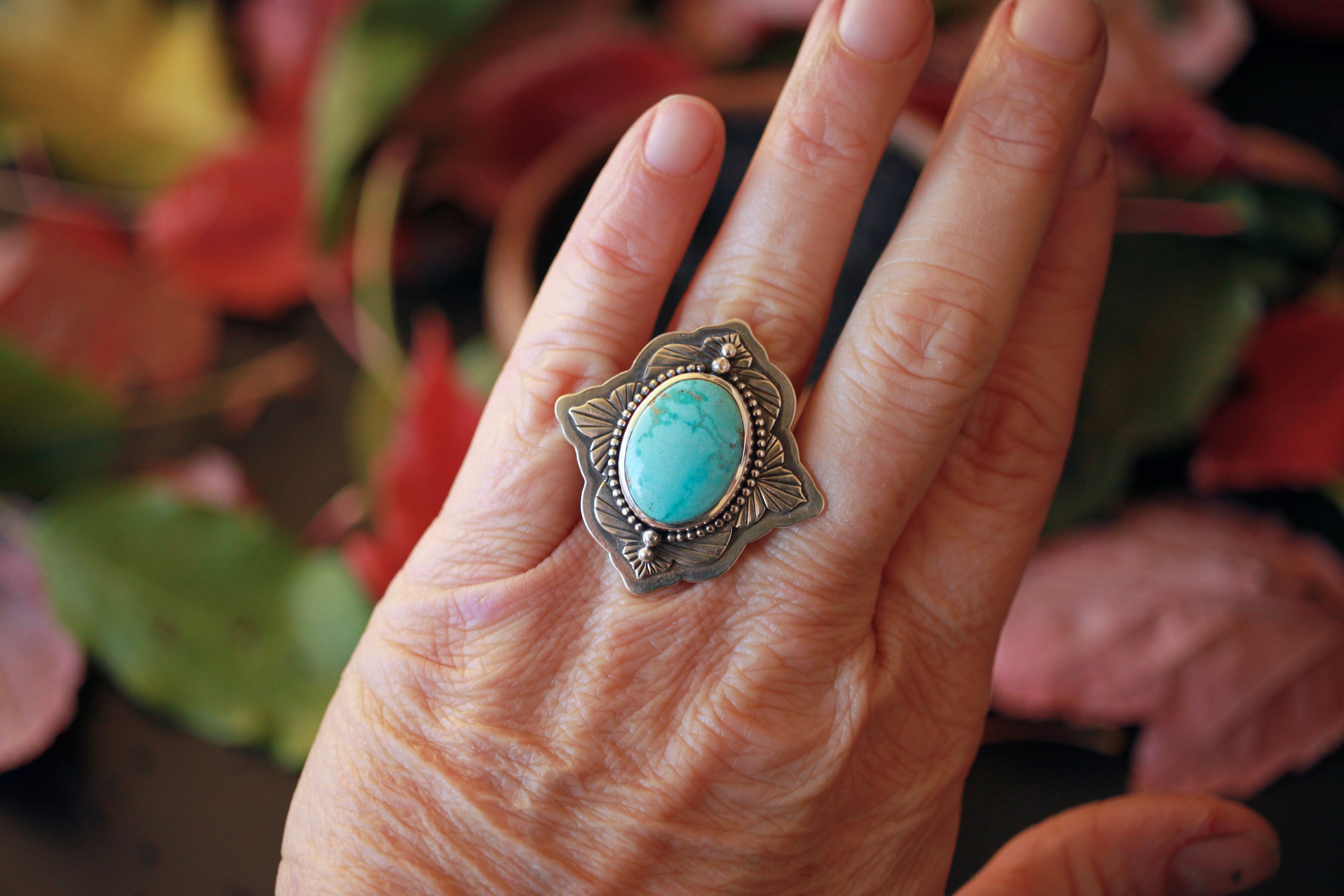 Sonoran Turquoise High Society statement ring size US 6 1/2 (fits like 6 1/4 )